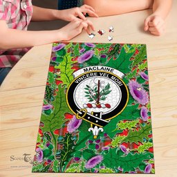 Scottish MacLaine of Loch Buie Clan Tartan Puzzle - Thistle Pattern Style Scottish Plaid Tartan Plaid