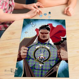 Scottish Sempill Modern Clan Tartan Puzzle - Supper Hero Style Scottish Plaid Tartan Plaid