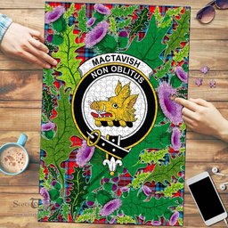 Scottish MacTavish Modern Clan Tartan Puzzle - Thistle Pattern Style Scottish Plaid Tartan Plaid