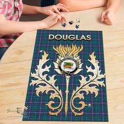 Scottish Douglas Modern Clan Tartan Puzzle - Thistle Scotland Style Scottish Plaid Tartan Plaid