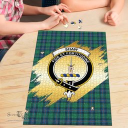 Scottish Shaw Ancient Clan Tartan Puzzle - Gold Style Scottish Plaid Tartan Plaid