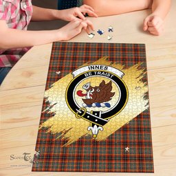 Scottish Innes Ancient Clan Tartan Puzzle - Gold Style Scottish Plaid Tartan Plaid