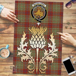 Scottish MacGillivray Hunting Ancient Clan Tartan Puzzle - Thistle Gold Style Scottish Plaid Tartan Plaid