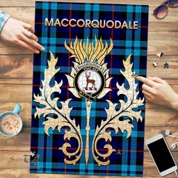 Scottish MacCorquodale Clan Tartan Puzzle - Thistle Scotland Style Scottish Plaid Tartan Plaid