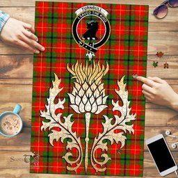 Scottish Turnbull Dress Clan Tartan Puzzle - Thistle Gold Style Scottish Plaid Tartan Plaid