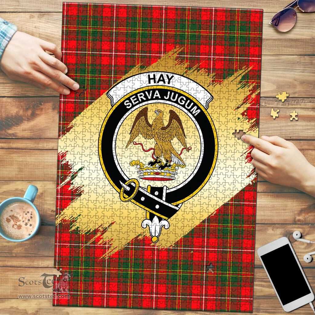 Scottish Hay Modern Clan Tartan Puzzle - Gold Style Scottish Plaid Tartan Plaid