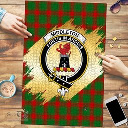 Scottish Middleton Modern Clan Tartan Puzzle - Gold Style Scottish Plaid Tartan Plaid