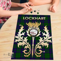 Scottish Lockhart Modern Clan Tartan Puzzle - Thistle Scotland Style Scottish Plaid Tartan Plaid