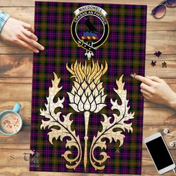 Scottish MacDonnell of Glengarry Modern Clan Tartan Puzzle - Thistle Gold Style Scottish Plaid Tartan Plaid