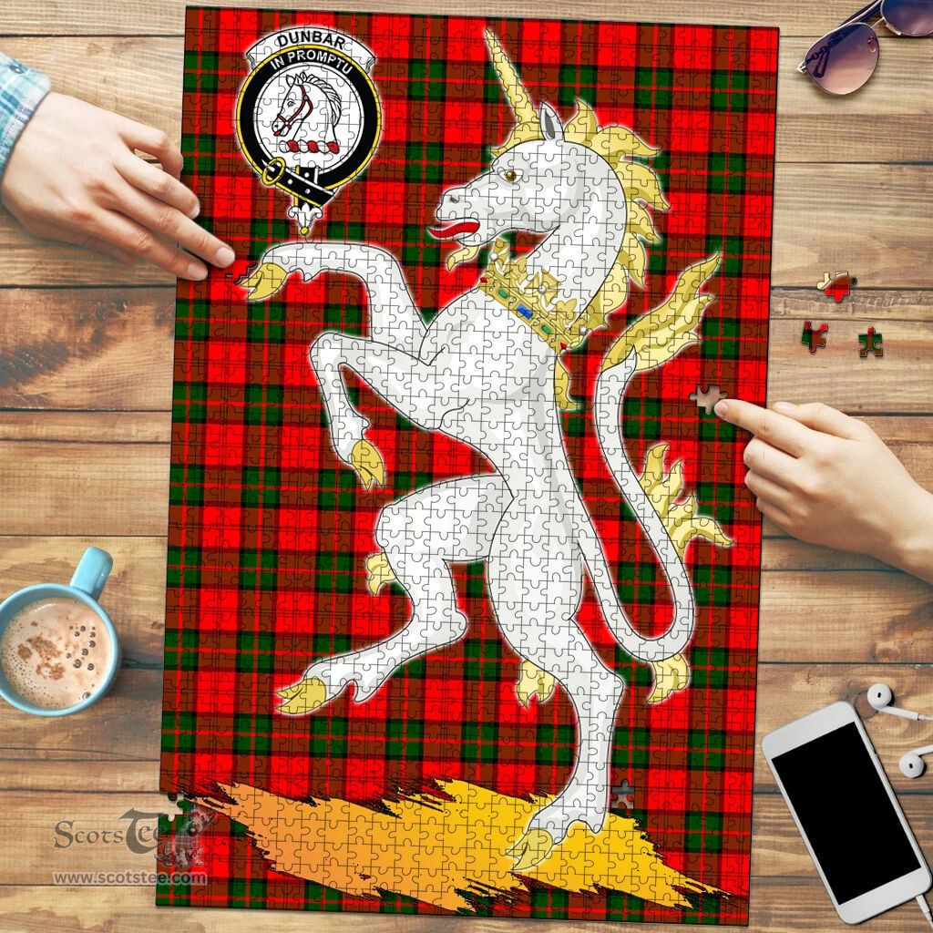 Scottish Dunbar Modern Clan Tartan Puzzle - Unicorn Style Scottish Plaid Tartan Plaid