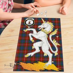 Scottish Fraser Ancient Clan Tartan Puzzle - Unicorn Style Scottish Plaid Tartan Plaid