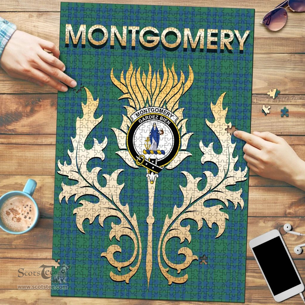 Scottish Montgomery Ancient Clan Tartan Puzzle - Thistle Scotland Style Scottish Plaid Tartan Plaid