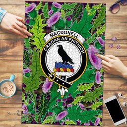 Scottish MacDonnell of Glengarry Modern Clan Tartan Puzzle - Thistle Pattern Style Scottish Plaid Tartan Plaid