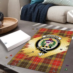 Scottish Buchanan Old Set Weathered Clan Tartan Puzzle - Gold Style Scottish Plaid Tartan Plaid
