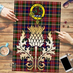 Scottish Christie Clan Tartan Puzzle - Thistle Gold Style Scottish Plaid Tartan Plaid