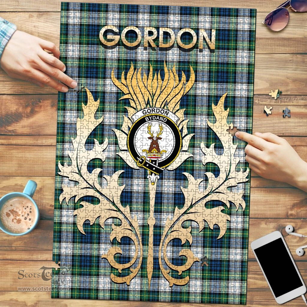 Scottish Gordon Dress Ancient Clan Tartan Puzzle - Thistle Scotland Style Scottish Plaid Tartan Plaid