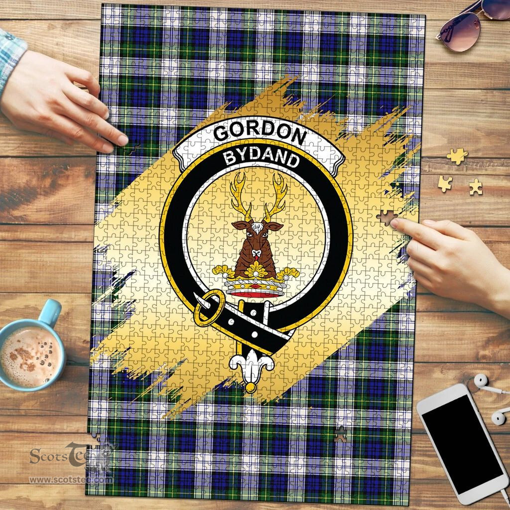 Scottish Gordon Dress Modern Clan Tartan Puzzle - Gold Style Scottish Plaid Tartan Plaid