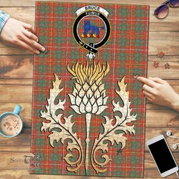 Scottish Bruce Ancient Clan Tartan Puzzle - Thistle Gold Style Scottish Plaid Tartan Plaid