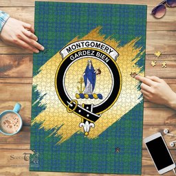 Scottish Montgomery Ancient Clan Tartan Puzzle - Gold Style Scottish Plaid Tartan Plaid