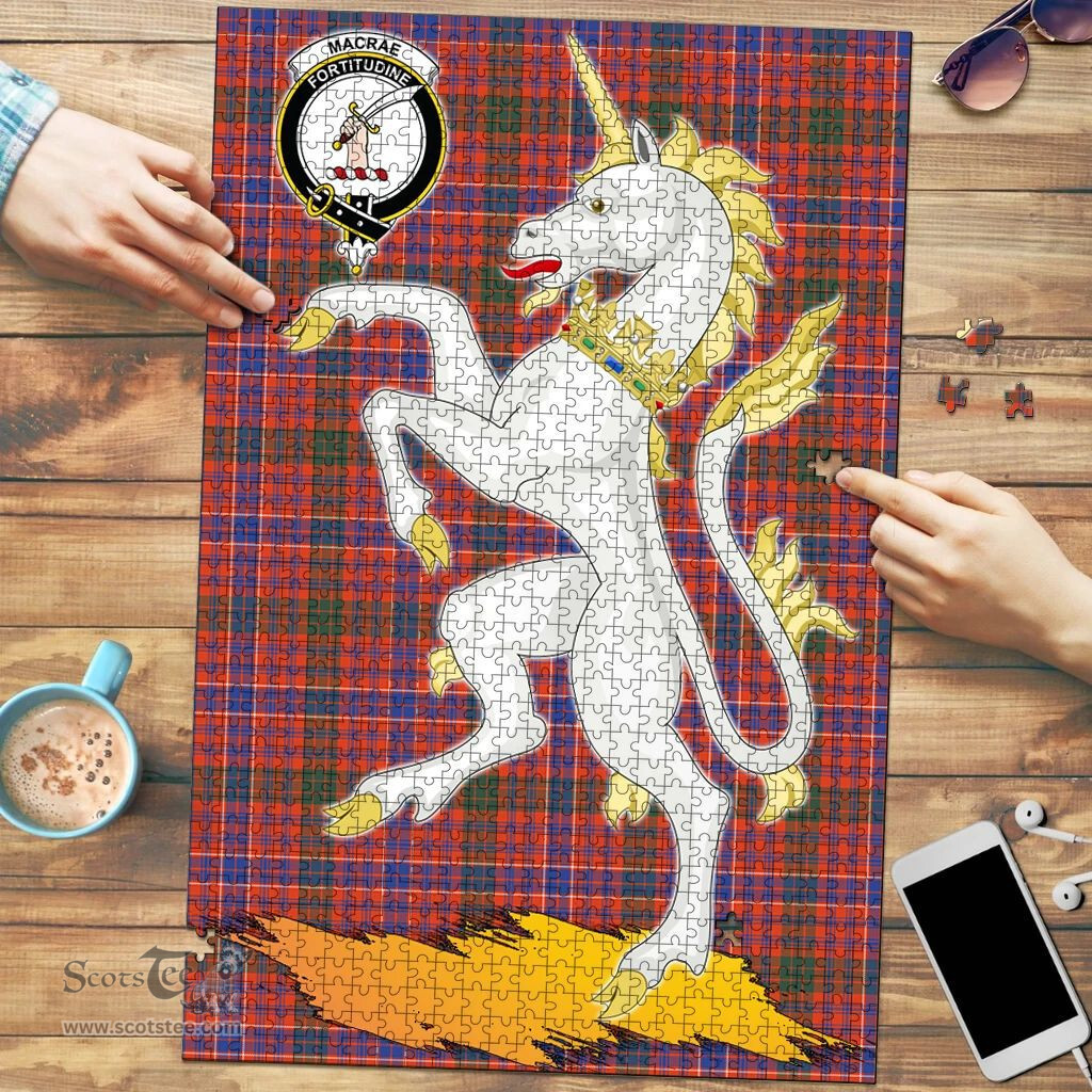 Scottish MacRae Ancient Clan Tartan Puzzle - Unicorn Style Scottish Plaid Tartan Plaid