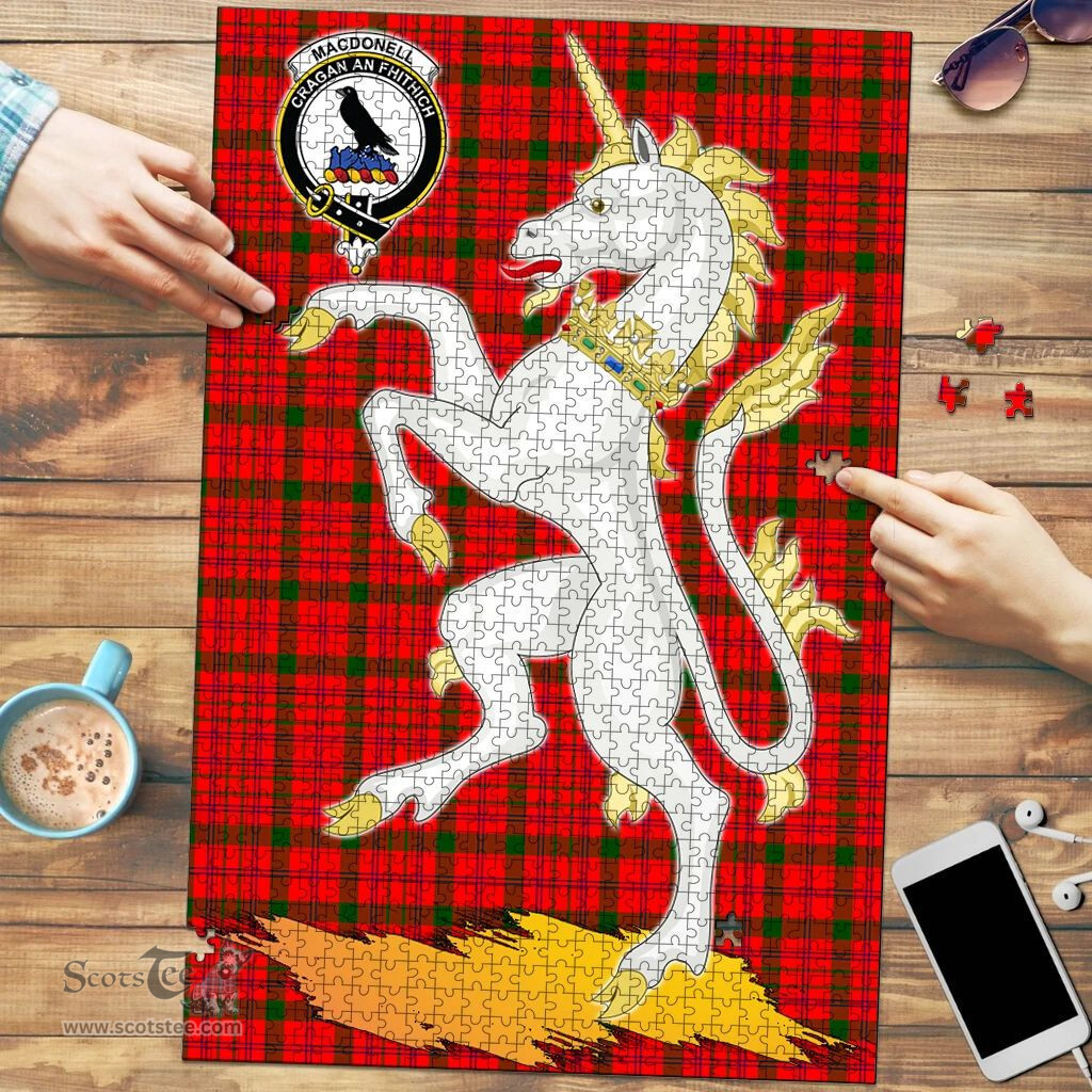 Scottish MacDonnell of Keppoch Modern Clan Tartan Puzzle - Unicorn Style Scottish Plaid Tartan Plaid