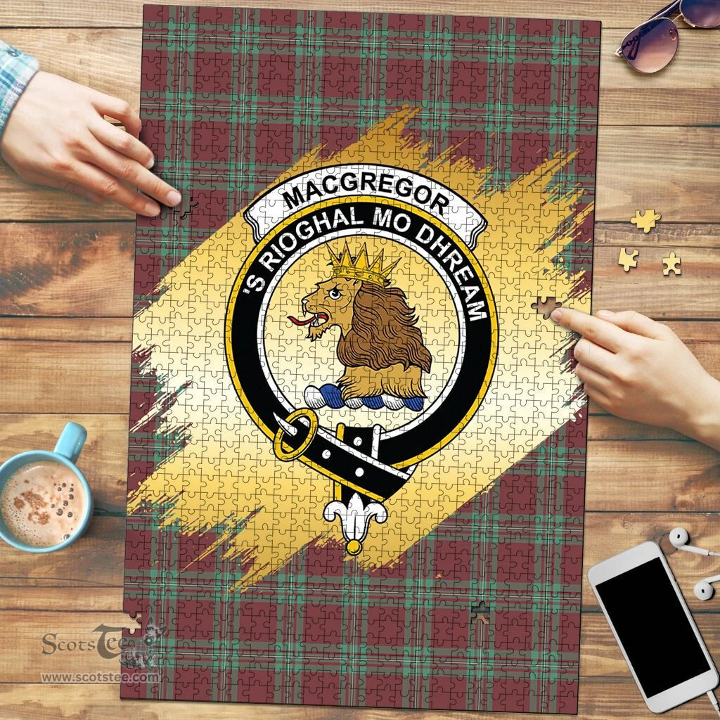 Scottish MacGregor Hunting Ancient Clan Tartan Puzzle - Gold Style Scottish Plaid Tartan Plaid