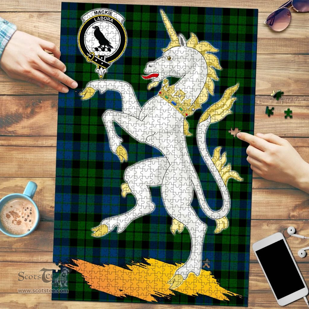 Scottish MacKie Clan Tartan Puzzle - Unicorn Style Scottish Plaid Tartan Plaid
