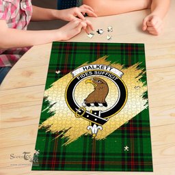 Scottish Halkett Clan Tartan Puzzle - Gold Style Scottish Plaid Tartan Plaid