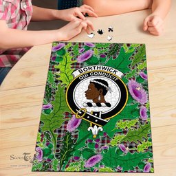Scottish Borthwick Ancient Clan Tartan Puzzle - Thistle Pattern Style Scottish Plaid Tartan Plaid