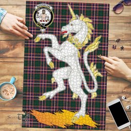 Scottish MacFarlane Hunting Modern Clan Tartan Puzzle - Unicorn Style Scottish Plaid Tartan Plaid