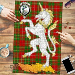 Scottish Burnett Ancient Clan Tartan Puzzle - Unicorn Style Scottish Plaid Tartan Plaid