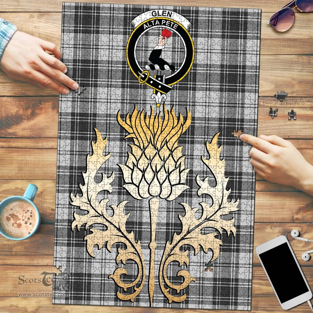 Scottish Glen Clan Tartan Puzzle - Thistle Gold Style Scottish Plaid Tartan Plaid