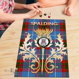 Scottish Spalding Clan Tartan Puzzle - Thistle Scotland Style Scottish Plaid Tartan Plaid