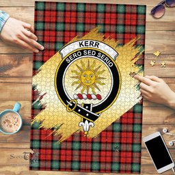 Scottish Kerr Ancient Clan Tartan Puzzle - Gold Style Scottish Plaid Tartan Plaid