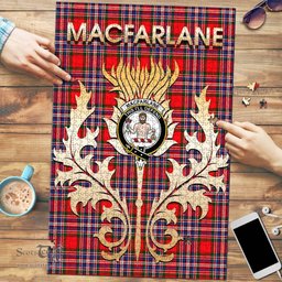 Scottish MacFarlane Modern Clan Tartan Puzzle - Thistle Scotland Style Scottish Plaid Tartan Plaid