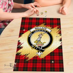 Scottish Wallace Weathered Clan Tartan Puzzle - Gold Style Scottish Plaid Tartan Plaid
