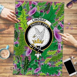 Scottish Lindsay Ancient Clan Tartan Puzzle - Thistle Pattern Style Scottish Plaid Tartan Plaid