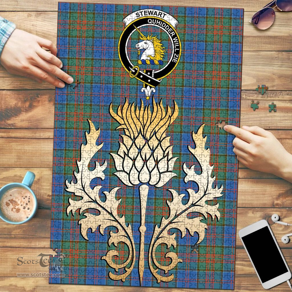 Scottish Stewart of Appin Hunting Ancient Clan Tartan Puzzle - Thistle Gold Style Scottish Plaid Tartan Plaid