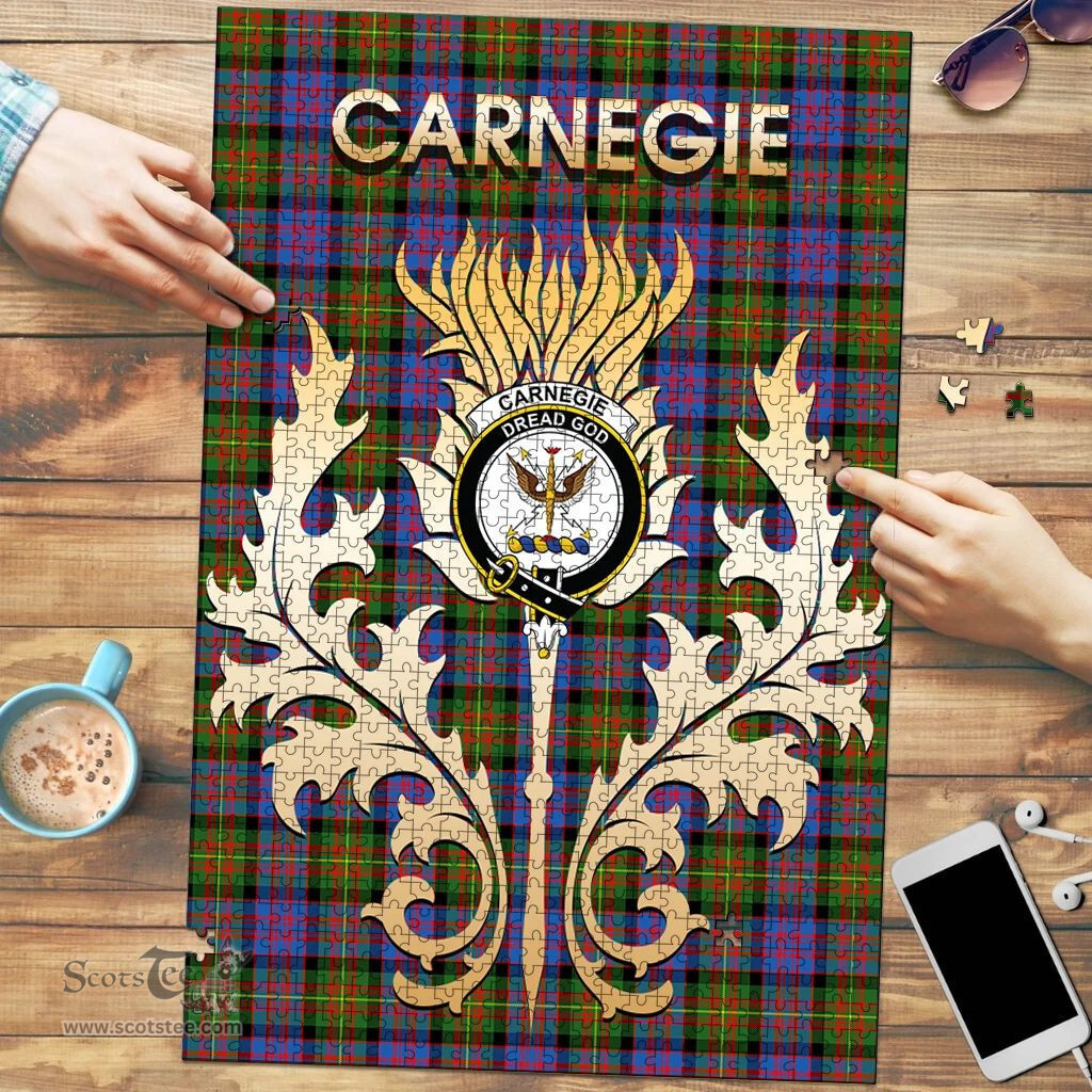 Scottish Carnegie Ancient Clan Tartan Puzzle - Thistle Scotland Style Scottish Plaid Tartan Plaid