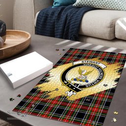 Scottish Stewart Black Clan Tartan Puzzle - Gold Style Scottish Plaid Tartan Plaid