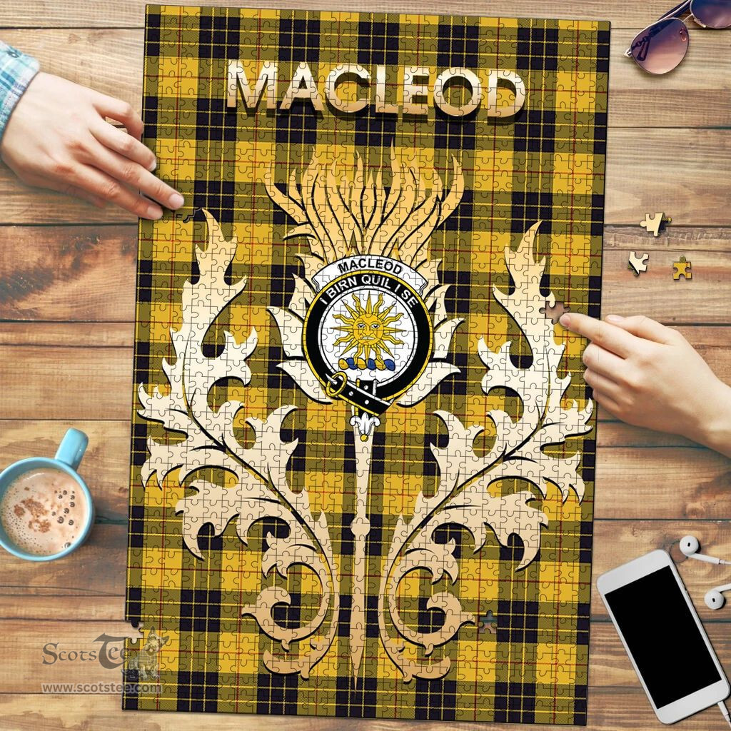 Scottish MacLeod of Lewis Ancient Clan Tartan Puzzle - Thistle Scotland Style Scottish Plaid Tartan Plaid