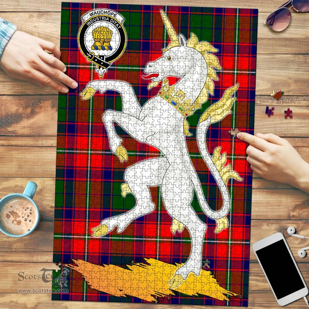 Scottish Wauchope Clan Tartan Puzzle - Unicorn Style Scottish Plaid Tartan Plaid