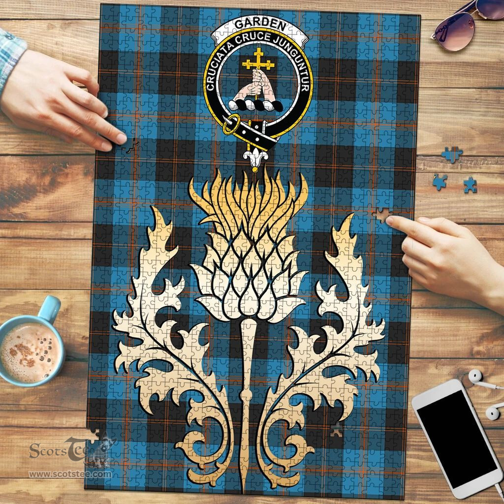 Scottish Garden Clan Tartan Puzzle - Thistle Gold Style Scottish Plaid Tartan Plaid