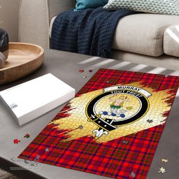 Scottish Murray of Tulloch Modern Clan Tartan Puzzle - Gold Style Scottish Plaid Tartan Plaid