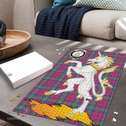 Scottish Lindsay Ancient Clan Tartan Puzzle - Unicorn Style Scottish Plaid Tartan Plaid
