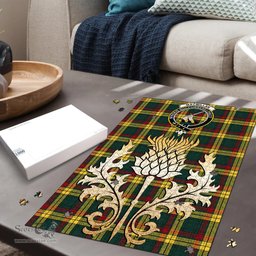 Scottish MacMillan Old Modern Clan Tartan Puzzle - Thistle Gold Style Scottish Plaid Tartan Plaid