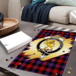 Scottish Broun Modern Clan Tartan Puzzle - Gold Style Scottish Plaid Tartan Plaid