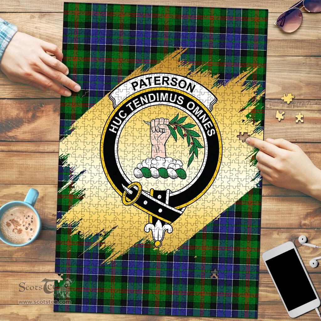 Scottish Paterson Clan Tartan Puzzle - Gold Style Scottish Plaid Tartan Plaid