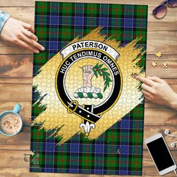 Scottish Paterson Clan Tartan Puzzle - Gold Style Scottish Plaid Tartan Plaid