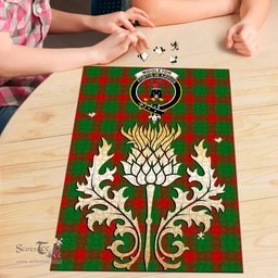 Scottish Middleton Modern Clan Tartan Puzzle - Thistle Gold Style Scottish Plaid Tartan Plaid